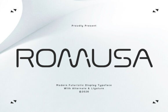 Romusa: A Futuristic Display Typeface for Bold Digital Branding