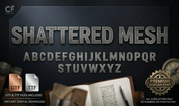 Shattered Mesh: A Premium Display Font for Bold Brand Identity