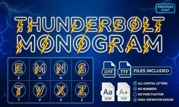 Thunderbolt Monogram: The Electric Typeface for Bold Handmade Brands